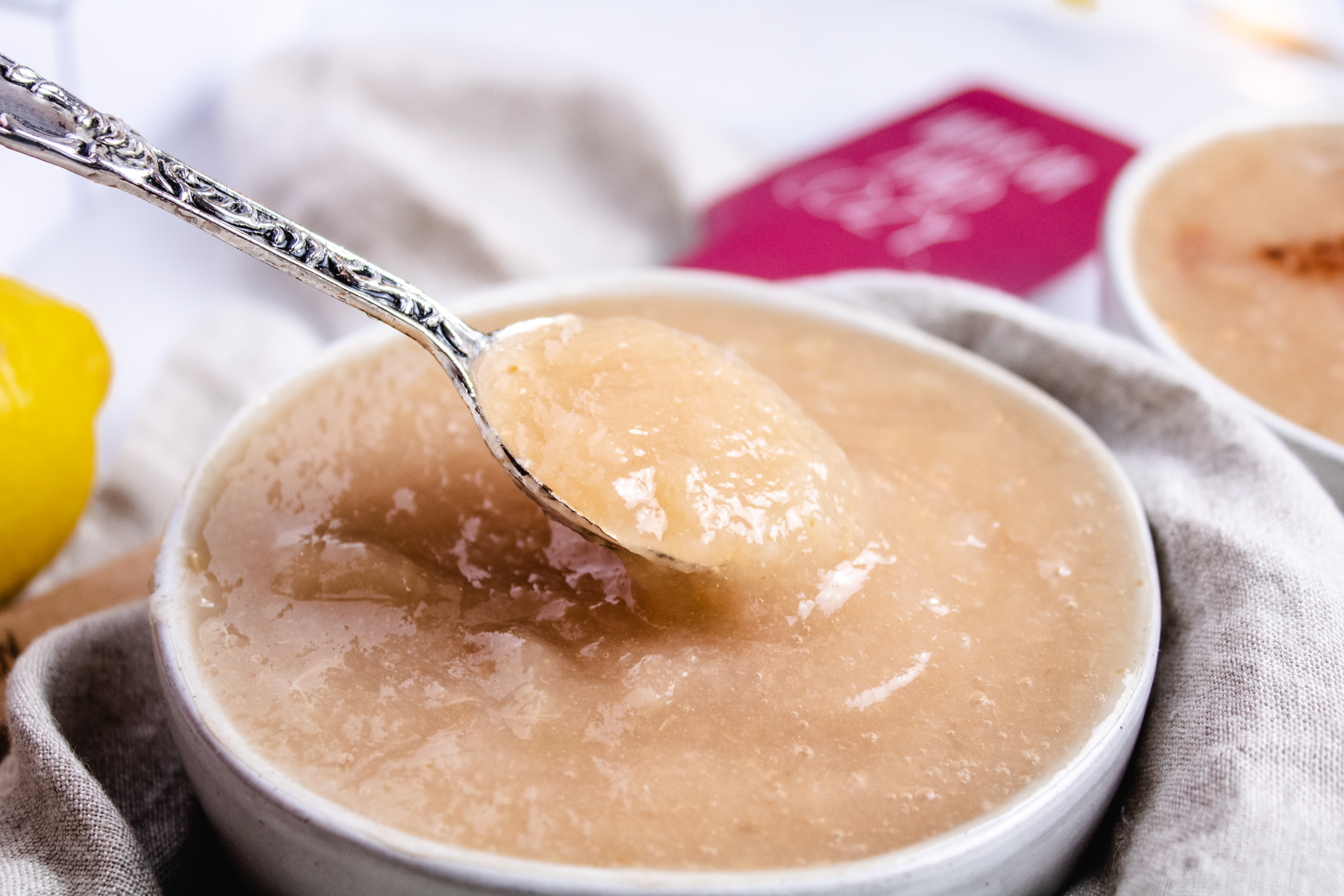 Lemon Vanilla Pear-Sauce No Sugar Added | The Kitchen Invitation