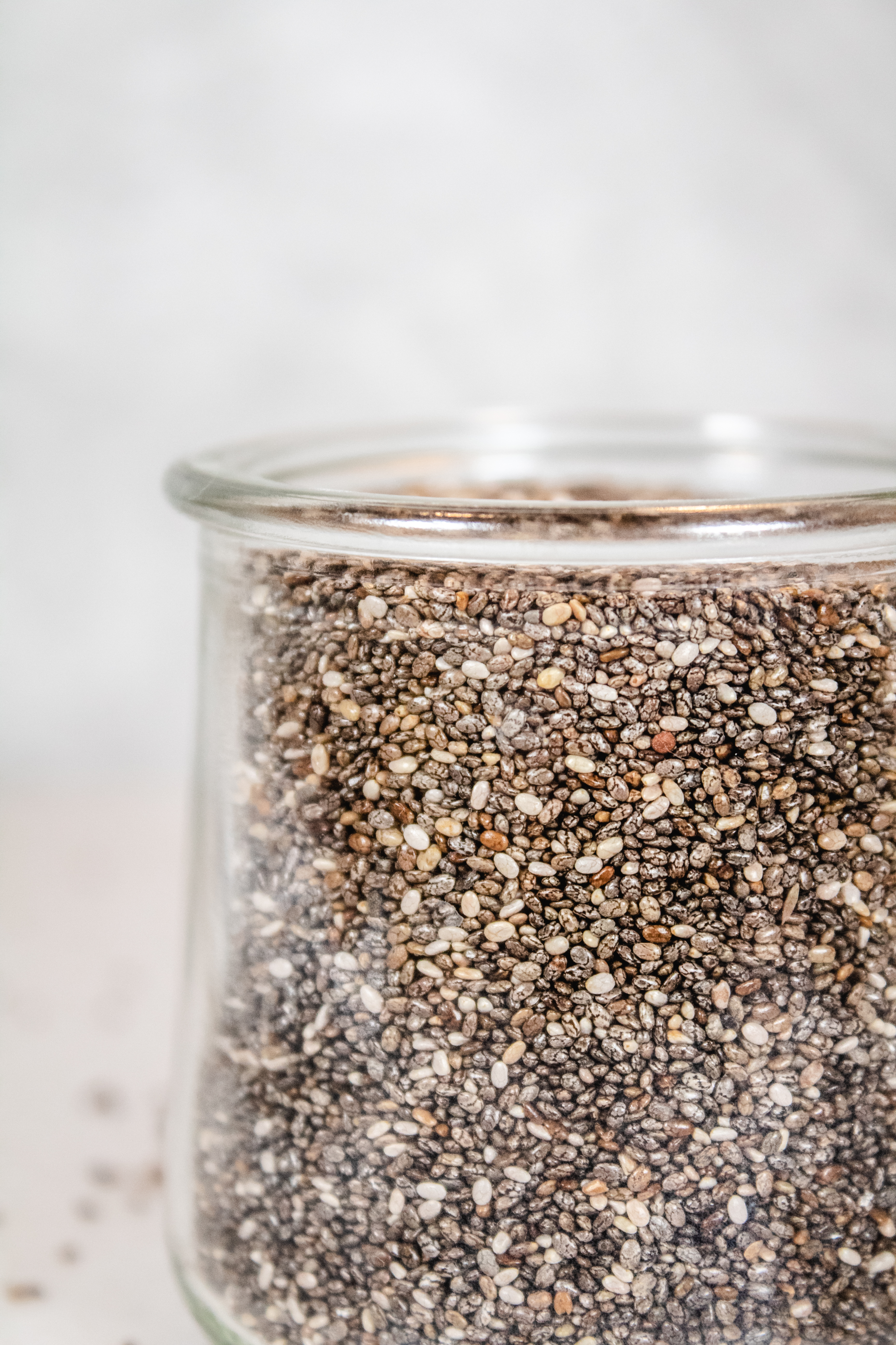 CHIA SEEDS IN A GLASS JAR