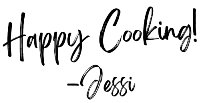 signature that reads happy cooking! From jessi