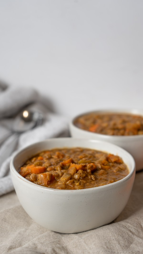 spiced carrot and lentil soup
