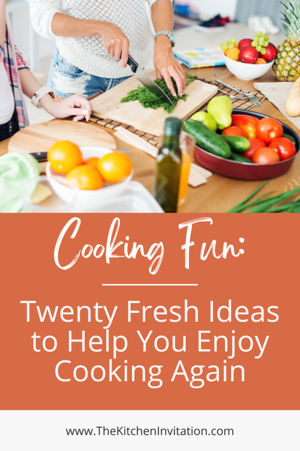 cutting herbs and produce above cooking fun: twenty fresh ideas to help you enjoy cooking again