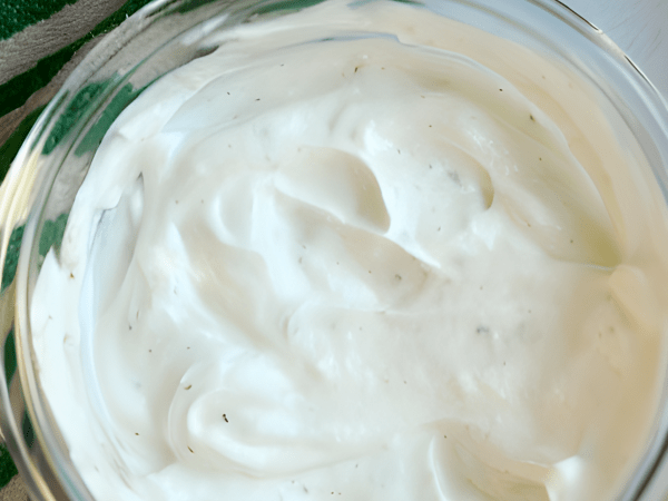 dish with 2 ingredient creamy ranch dip